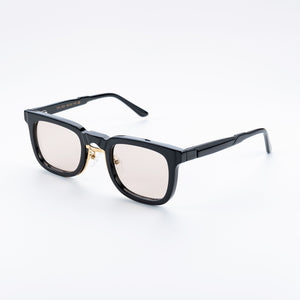 OBLVLO OBL-903-B: Luxury Black Acetate Sunglasses, 400 UV Protection, Square Brown Lenses, Unisex Fashion Sunglasses