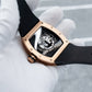 OBLVLO XM-RACING Rose Gold Mens Luxury Automatic Watches for Men - 50M Waterproof Japanese 82S7 Mechanical Movement Watch