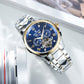 Affordable Luxury Yellow Gold Case & Blue Day Date Dial Automatic Watches - Reef Tiger RGA8235