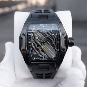 OBLVLO ZM-CR Series - Aircraft Carrier Version Automatic Mechanical Watch with Aircraft Carrier Runway Dial