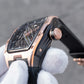 Rose Gold OBLVLO ZM-CR Series Aircraft Carrier Tonneau 46MM Automatic Skeleton Watch
