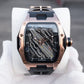 Rose Gold OBLVLO ZM-CR Series Aircraft Carrier Tonneau 46MM Automatic Skeleton Watch