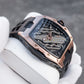 Rose Gold OBLVLO ZM-CR Series Aircraft Carrier Tonneau 46MM Automatic Skeleton Watch