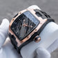 Rose Gold OBLVLO ZM-CR Series Aircraft Carrier Tonneau 46MM Automatic Skeleton Watch