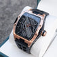 Rose Gold OBLVLO ZM-CR Series Aircraft Carrier Tonneau 46MM Automatic Skeleton Watch