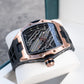 Rose Gold OBLVLO ZM-CR Series Aircraft Carrier Tonneau 46MM Automatic Skeleton Watch