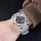 OBLVLO Full Sapphire Manual Winding Tourbillon Silver Dial Skeleton Watch For Men - BR-TB-IWWR