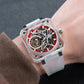 OBLVLO High Quality Full Sapphire Red Skeleton Tourbillon Mechanical Watch - BR-TB-IRWR