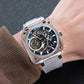 OBLVLO Full Sapphire Case Blue Tourbillon Skeleton Watch For Men - BR-TB-ILWR