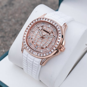 Luxury 40mm Square Rose Gold & Baguette Stone Zircon/Moissanite Watch Bezel Automatic Watches For Men - OBLVLO FM-DSL