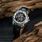 Men's Luxury Black Zirconia Bezel & Dial Multifunction Moon Phase Automatic Watch - Reef Tiger RGA1988