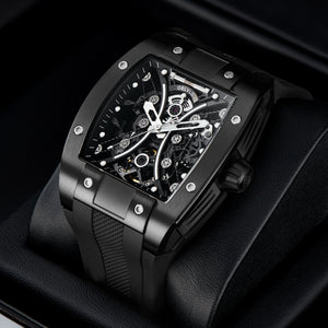 Best Luxury Oblvlo EM-S Black PVD Automatic Skeleton Watches Under $500