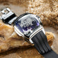 Reef Tiger Aurora Series - Cool Unique Silver China Dragon Skeleton Automatic Watches for Men
