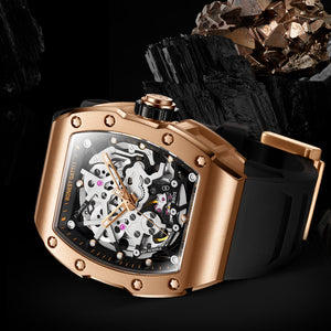 Bonest Gatti BG9905-A3, Top Quality Mens Luxury Sport Automatic Skeleton Rose Gold Watches