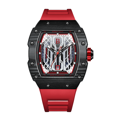 Luxury Mens Watches for Sale - Bonest Gatti BG9916-A2 Automatic Carbon Fiber Skeleton Watch