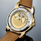 Reef Tiger RGA1935 - Affordable Luxury Yellow Gold/Diamond Mens Moon Phase Automatic Tourbillon Style Dial Dress Watches