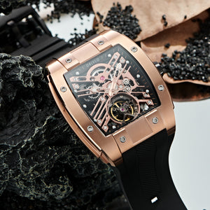 Affordable Luxury Rose Gold Skeleton Automatic Watches - Oblvlo EM-ST RRRB