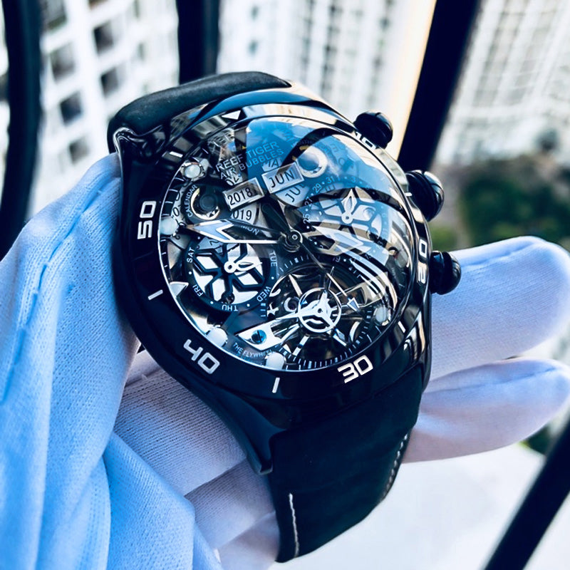 Reef Tiger Aurora Air Bubbles Black PVD Luxury Unique