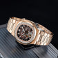 REEF TIGER RGA20S7 44mm Automatic Watches for Men -Multifunction 24-Hour Tourbillon Style Business Wrist Watch