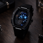OBLVLO ZRM-ZM Silver Tonneau Skeleton Automatic Watch - 46mm Stainless Steel Case Mechanical Sport Wristwatch Black Rubber Strap