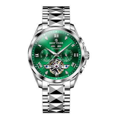 Best Affordable Green Day Date Dial Automatic Watches - Reef Tiger RGA8235