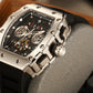 REEF TIGER Aurora RGA3009 Multifunctional Date Luminous Waterproof Flywheel Tonneau Automatic Mechanical Watch for Men