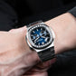 Luxury Men's 44mm Square Crystal Bezel Automatic Watch | Reef Tiger RGA2019 24-Hour Multi-Dial Business Wrist Watches
