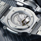 Luxury Men's 44mm Square Crystal Bezel Automatic Watch | Reef Tiger RGA2019 24-Hour Multi-Dial Business Wrist Watches