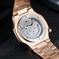 REEF TIGER RGA20S7 Black 44mm Multifunction 24-Hour Tourbillon Style Dial & Rose Gold Sqaure Case Automatic Dress Watch for men
