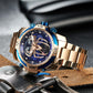 Luxury Reef Tiger Aurora Spider Rose Gold Automatic Chronograph Military Watches for Men