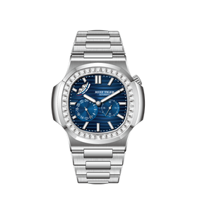 Luxury Men's 44mm Square Crystal Bezel Automatic Watch | Reef Tiger RGA2019 24-Hour Multi-Dial Business Wrist Watches