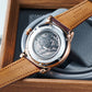 Rose Gold Men's Multifunction Automatic Mechanical Day Night Moon Phase Day of the Week Date Watch - Reef Tiger RGA1963