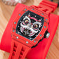 Fashion Unique Chinese Red Lion Dance Skeleton Automatic Watch - Reef Tiger RGA3009