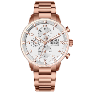 Affordable Luxury Men Pilot Chronograph Style Rose Gold Watches - Oblvlo Design IM-MU PWW