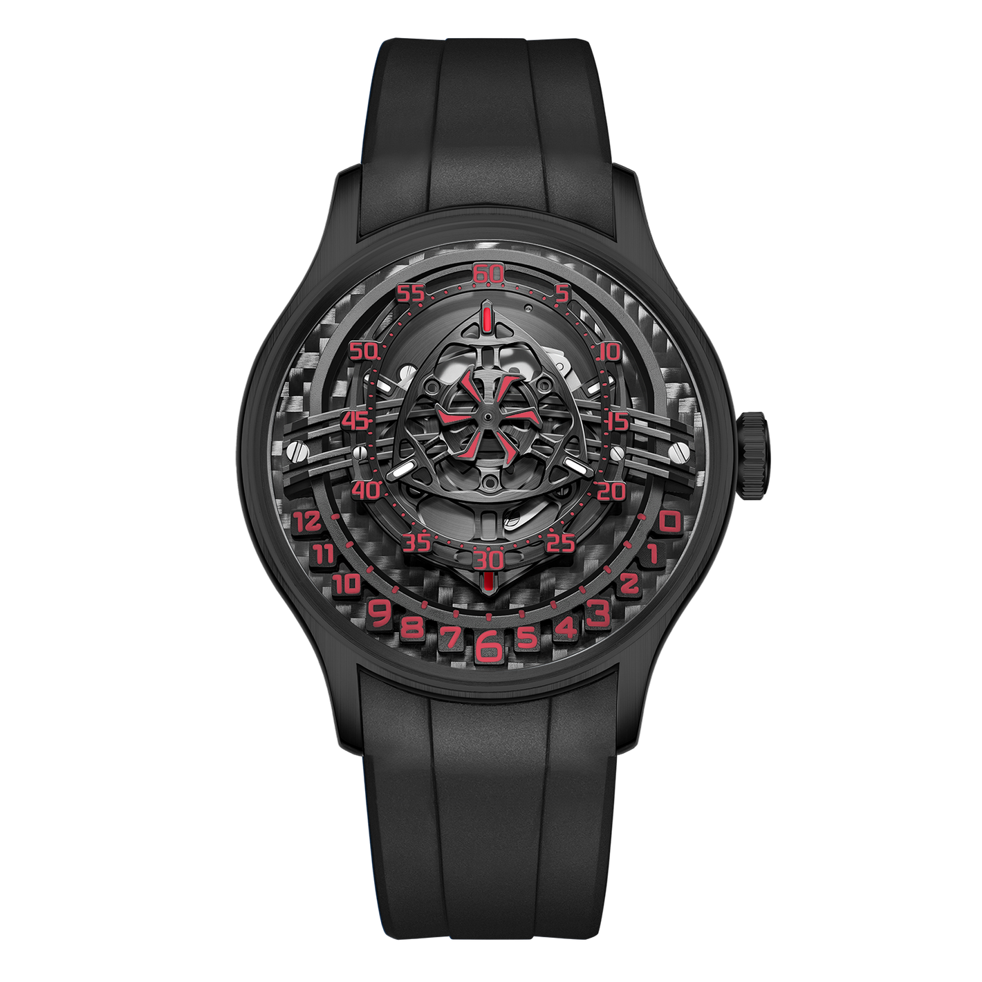 Affordable Luxury All Black OBLVLO BLM ROTOR Unique Rotary Engine Automatic Watches