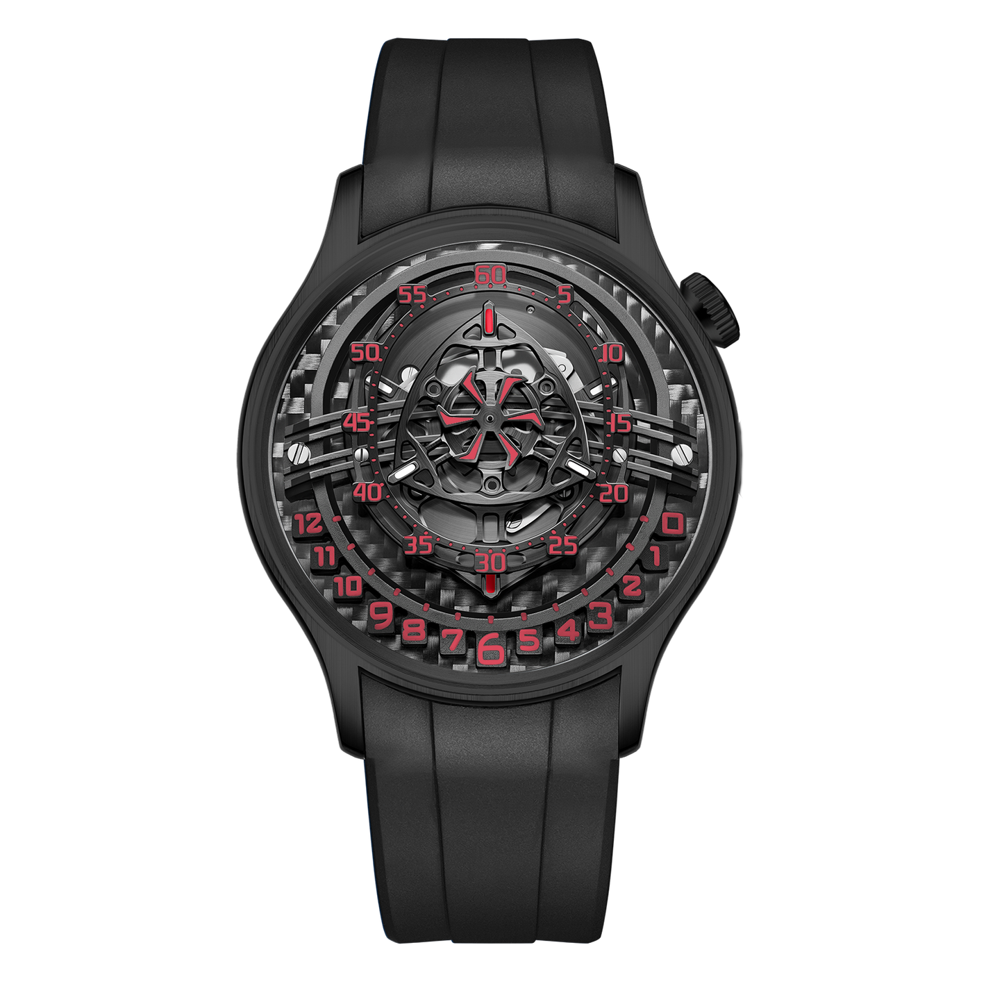 Affordable Luxury All Black OBLVLO BLM ROTOR Unique Rotary Engine Automatic Watches