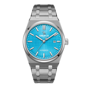 Best Affordable Mens Vintage Dress Sky Blue Dial Automatic Watches - OBLVLO TM-SIM