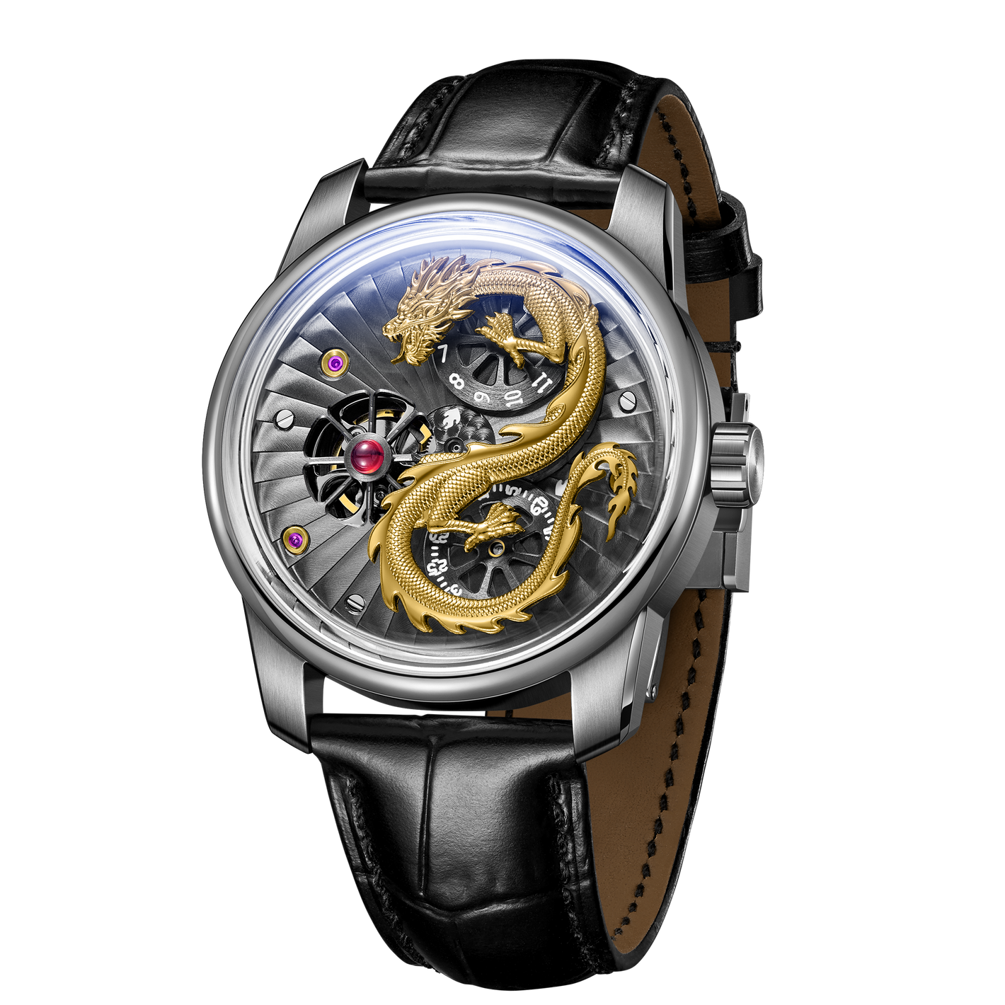 OBLVLO JM Series Gold Dragon Automatic Skeleton Watches | High Quality Luxury Watches