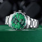 Luxury Vintage Green Dial - Oblvlo Design IM-MU YGB Chronograph Style Pilot Watch For Men