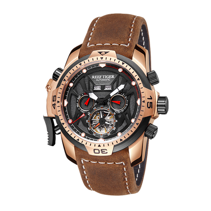 Best Affordable Reef Tiger Aurora Transformers Rose Gold Automatic Mechanical Watch