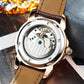 Luxury Rose Gold & Zirconia Bezel Multifunctional Mechanical Moon Phase Automatic Men Watches - Reef Tiger RGA1988