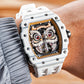 Reef Tiger RGA3009 Mens Watch - Fashion Luxury Chinese Lion Dance Automatic Skeleton Watch