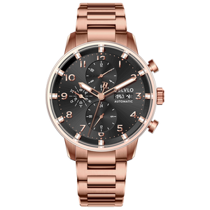 Affordable Luxury Rose Gold Chronograph Style Automatic Pilot Watch For Men - Oblvlo Design IM-MU PBB