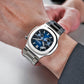 Luxury Men's 44mm Square Crystal Bezel Automatic Watch | Reef Tiger RGA2019 24-Hour Multi-Dial Business Wrist Watches