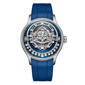 Cool OBLVLO BLM ROTOR Blue Dial Watch - Unique Rotary Engine Automatic Watches for Men