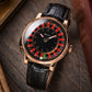 Rose Gold OBLVLO CSM-CA Men's Casino Roulette Wheel Watch - Mechanical Automatic Luxury Gambling Wristwatch