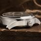OBLVLO VMH Men's Automatic Watch 3D Relief Horse Skeleton Mechanical Wristwatch Silver Stainless Steel Case Black Leather Strap