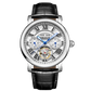 OBLVLO YM White Dial & Roman Markings Zirconia Bezel Self Winding Automatic Tourbillon Style Dress Watch