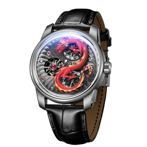 Luxury Unique Red Chinese Dragon Mens Watches from OBLVLO JM Dragon Series