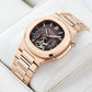 REEF TIGER RGA20S7 44mm Automatic Watches for Men -Multifunction 24-Hour Tourbillon Style Business Wrist Watch